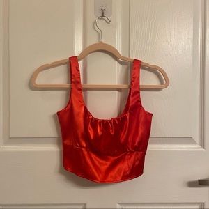 ASOS Red Satin Bustier Top